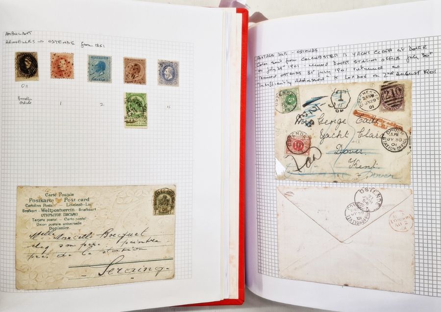 Belgium: Ostend postal history collection in two red sleeved SG ‘Senator’ albums, for the period - Image 3 of 14