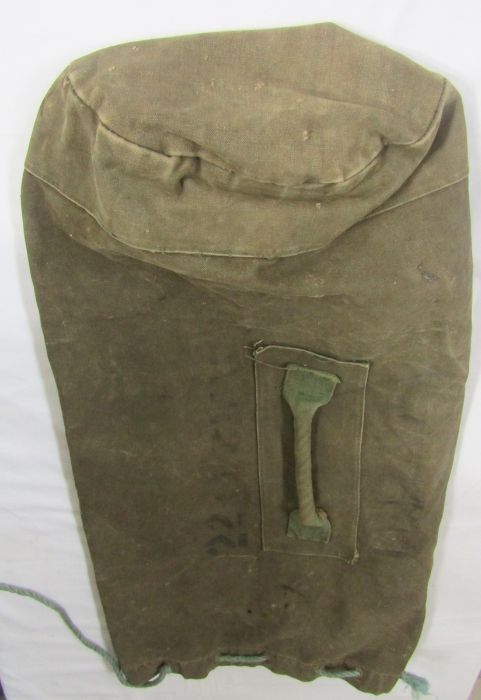 WWII Home Guard battledress jacket with cap and cap badge of the Gloucestershire Regiment, gas mask, - Image 7 of 18