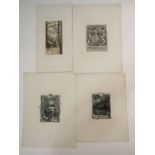 Collection of late 19th/early 20th century bookplates, variously etching and drypoint, etching and