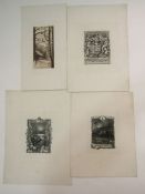 Collection of late 19th/early 20th century bookplates, variously etching and drypoint, etching and