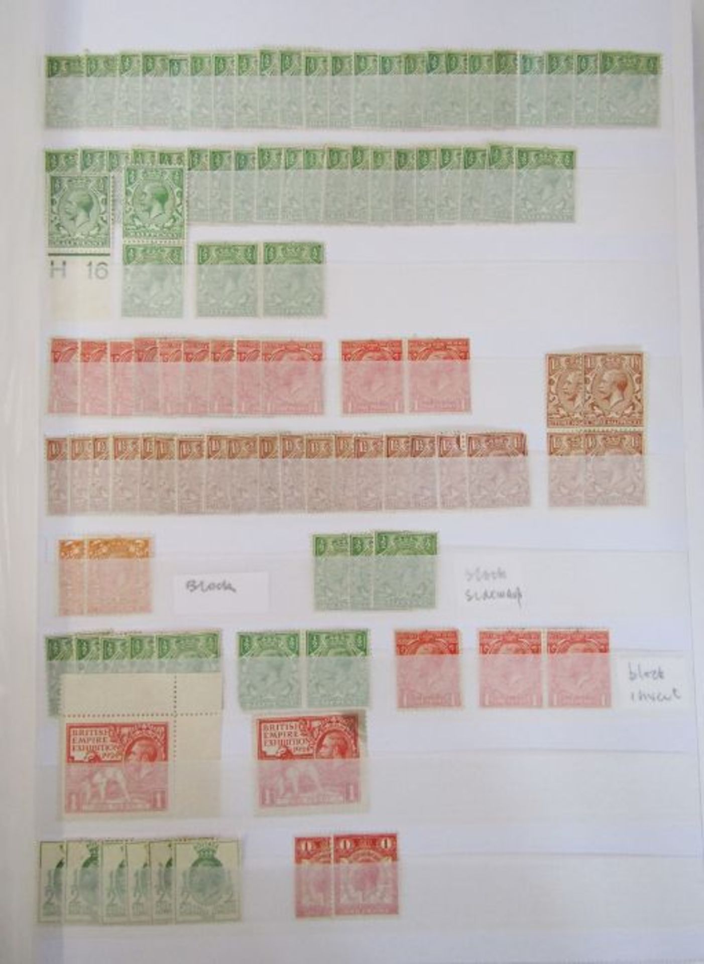 GB: Box of 3 large stock books of QV-QEII mint pre-decimal definitives including regionals, - Image 8 of 10