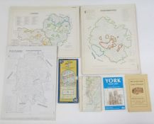 Assorted Ordnance Survey maps, road maps, town maps, red books, etc (1 box).