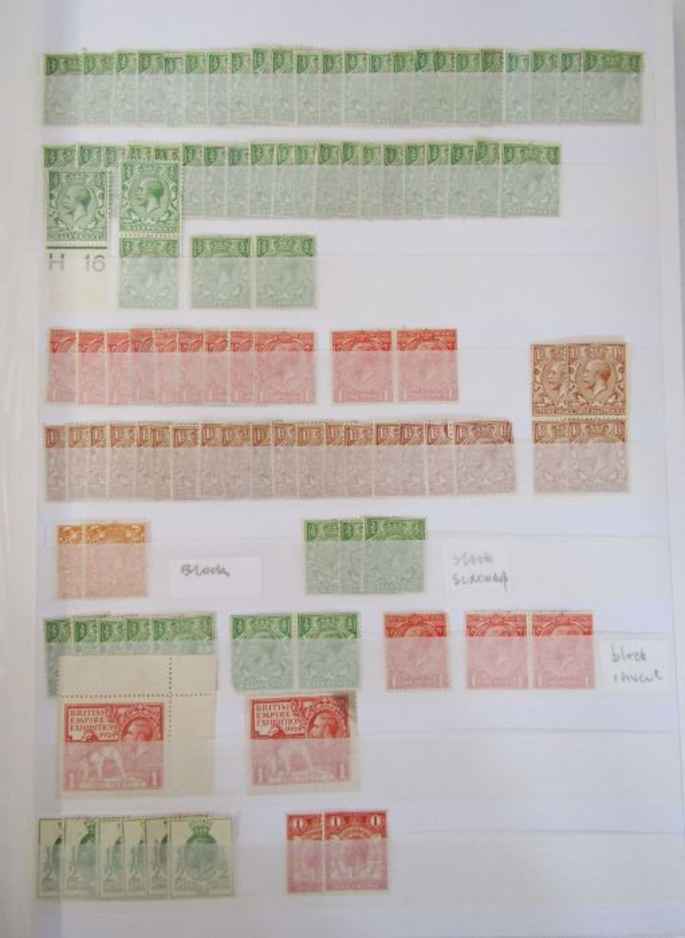 GB: Box of 3 large stock books of QV-QEII mint pre-decimal definitives including regionals, - Image 3 of 10