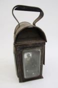 Black painted metal paraffin carriage lantern, a brass altitude meter, a large quantity of vintage