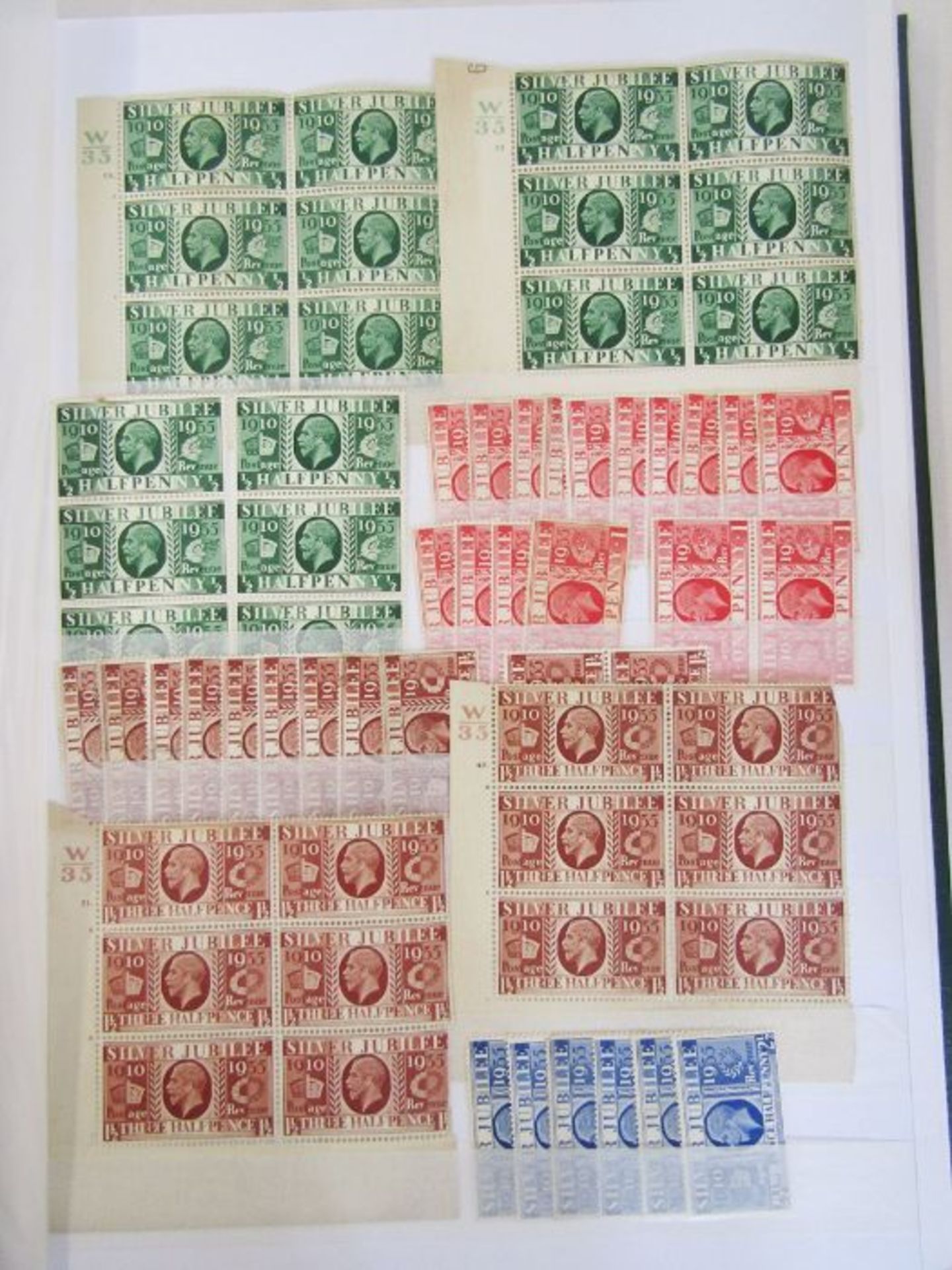 GB: Box of 3 large stock books of QV-QEII mint pre-decimal definitives including regionals, - Image 9 of 10
