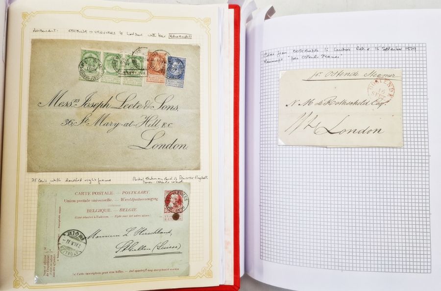 Belgium: Ostend postal history collection in two red sleeved SG ‘Senator’ albums, for the period - Image 11 of 14