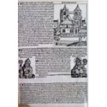 Leaves from Incunabula -  Hartman Schedel 'Liber Chronicarum Neuremburg' July 1493, illustrated by