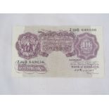 Folder of bank notes (25), face value of £83.50. Lot of English bank notes from ten shillings to ten
