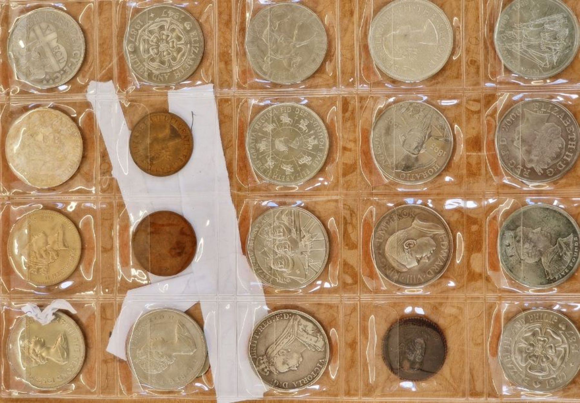 A large collection of English and World Coins contained within 17 sheets, some English silver, - Image 17 of 19