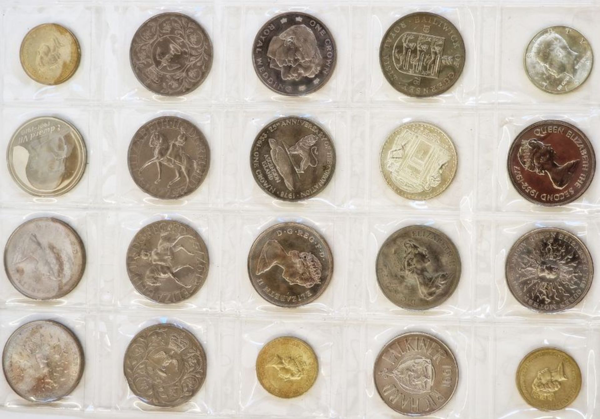 A large collection of English and World Coins contained within 17 sheets, some English silver, - Image 14 of 19