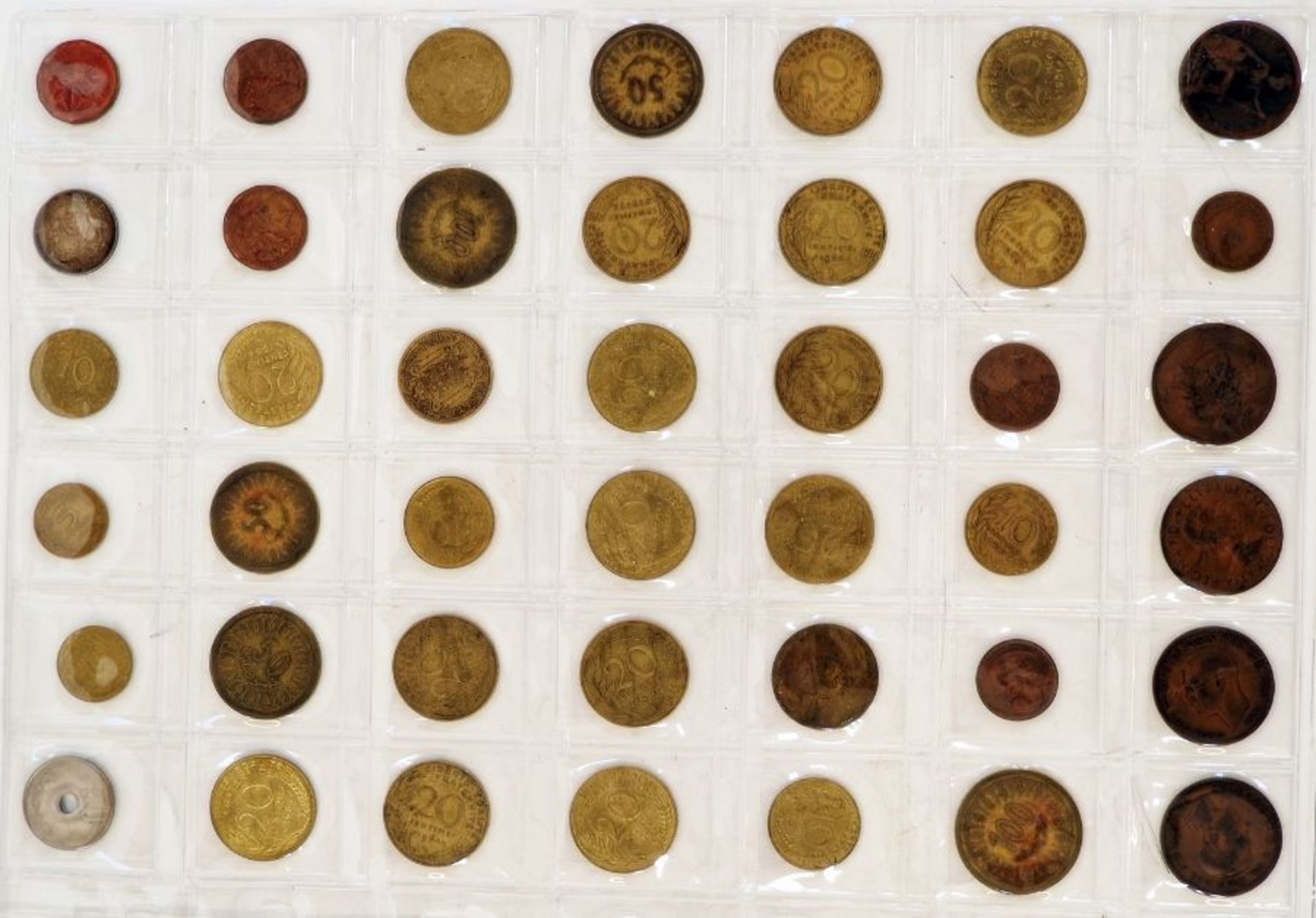 A large collection of English and World Coins contained within 17 sheets, some English silver, - Image 9 of 19