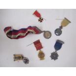 Quantity of masonic regalia including six masonic jewels.