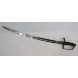 Italian 1833 mounted artillery sabre with steel hand guard and wire bound grip. Together with