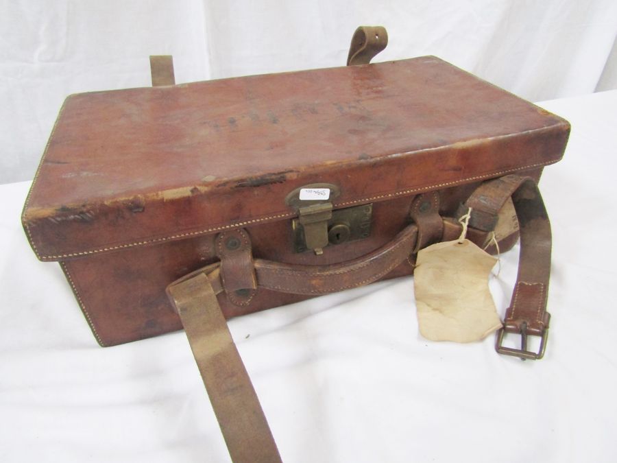 Leather Army and Navy Co-operative Society case, together with a smaller canvas and leather case. - Image 42 of 52