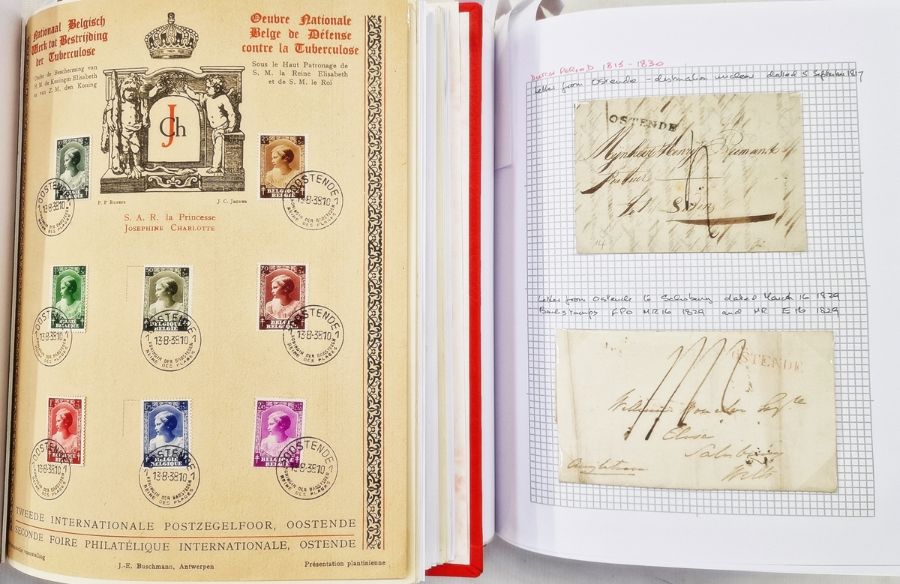 Belgium: Ostend postal history collection in two red sleeved SG ‘Senator’ albums, for the period - Image 9 of 14