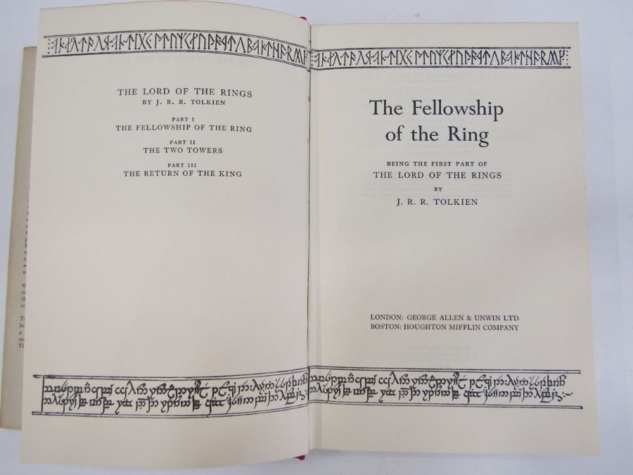 Tolkien, J R R  "The Fellowship of the Ring", George Allen & Unwin Ltd, 13th impression 1963, gift - Image 28 of 48