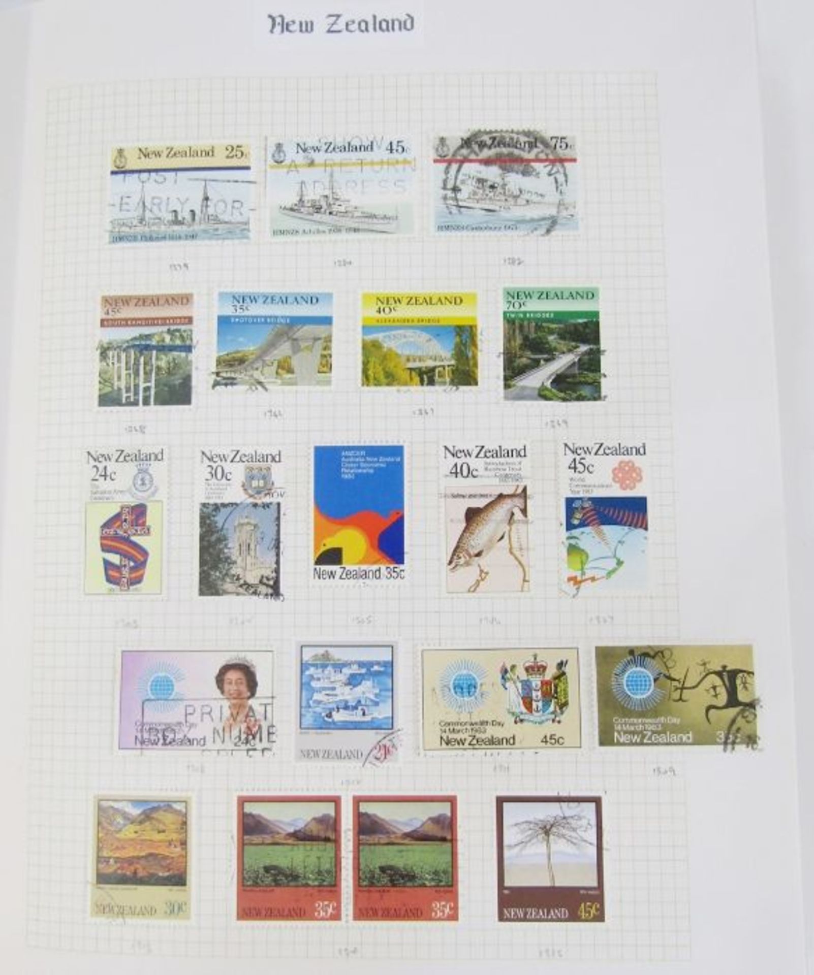 New Zealand: 3 large albums and stock book of mint/used definitives and commemoratives, QV to QEII - Image 20 of 27