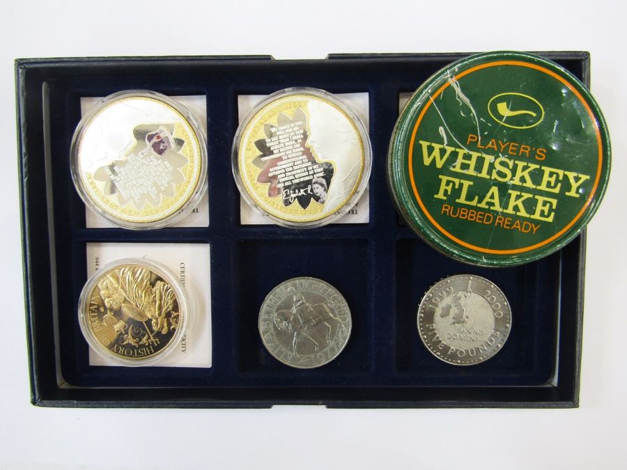 Group of commemorative medals, struck in copper, gold plated (13), millennium £5 (nickel), 1990 - Image 3 of 4