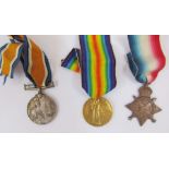 WWI 1914 Star medal group of three, awarded to '9149, Cpl. WH Rainey, 1/50 MLI'.