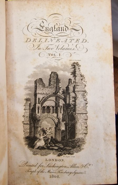 "England Delineated" in two volumes, London printed for Lackington Alain & Co, Temple of the - Image 5 of 11