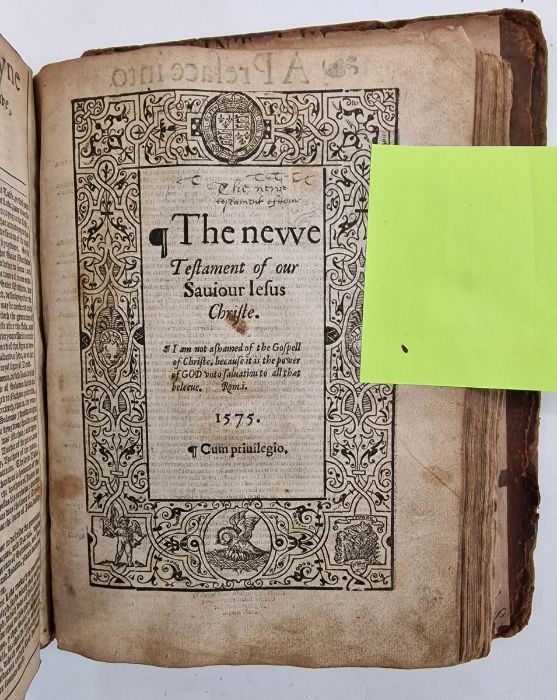 Bible - English (Bishop's Bible) published Richard Jugge circa 1575, four separate subsection tp, - Image 5 of 22