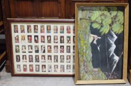 Assorted framed prints and pictures including a framed selection of Players cigarette cards