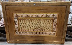 Large rectangular giltwood wall panel, moulded with Greek key-pattern and wave panel to centre,