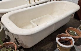 Vintage cast iron roll-top bath, 192cms in length
