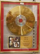 Beatles limited edition gold 'Let it Be' disc, serial no. BG/116/121, limited to an edition of