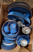 Quantity of Denby 'Midnight' chinawares to include cups, saucers, dinner plates, bowls, platters,