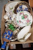 Portmeirion 'Botanic Gardens' bowl, a vintage Royal Tuscan 'Tiara' coffee set and assorted china and