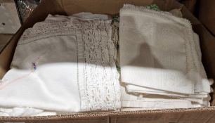 Box of assorted linen
