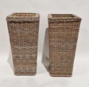 Pair of large rattan planters (2)