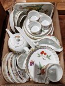 Quantity of Royal Worcester 'Evesham' pattern chinawares to include teapot, ramekins, flan dishes,