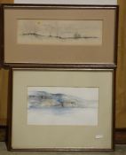 Assorted framed prints and paintings including The River by Jodie Primoff, a print of two blue birds