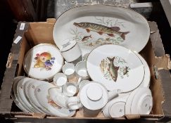 KPM Germany part dinner service to include gravy boat, lidded tureens, bowls, dinner plates, side