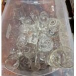 Quantity of glassware to include wine glasses, tankards, sherry glasses, etc (4 boxes)
