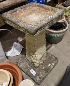 Composite stone pedestal birdbath - Height 67cms (in need of restoration)Condition Reportpedestal
