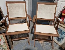Pair of 'Tesco'  wooden folding garden chairs (2)