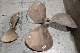 Two cast metal ships propellers (2)