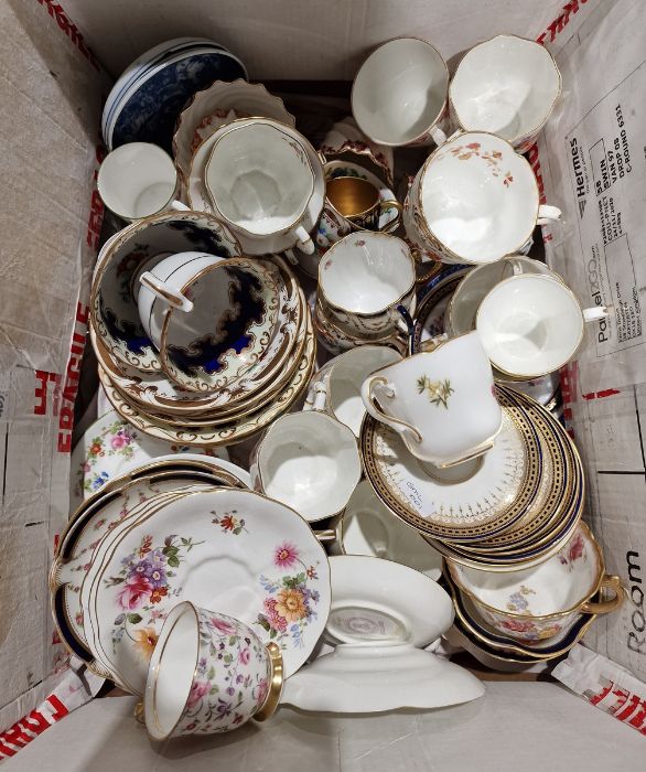 Quantity of chinaware, mainly cups and saucers, to include Coalport, Royal Doulton, Royal Crown