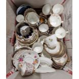 Quantity of chinaware, mainly cups and saucers, to include Coalport, Royal Doulton, Royal Crown