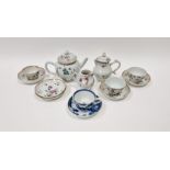 Group of 18th century Chinese Export porcelain teawares, including: a globular teapot and cover