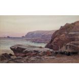 James Jackson Curnock (1839-1892) Watercolour Coastal scene, signed lower left, 30.5cm x 49cm
