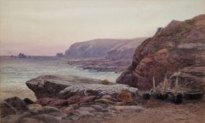 James Jackson Curnock (1839-1892) Watercolour Coastal scene, signed lower left, 30.5cm x 49cm