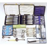 Quantity of assorted silver plated flatware, some in original boxes, to include spoons, butter