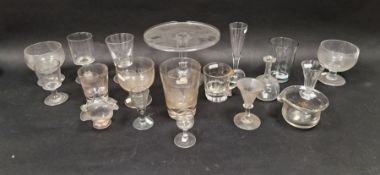 Group of  mid-18th-early 20th century glass, including a maritime beaker engraved with a ship,