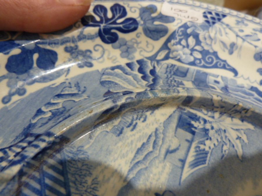 Staffordshire printed blue and white pearlware desk set and cover, circa 1820, together with various - Image 39 of 40