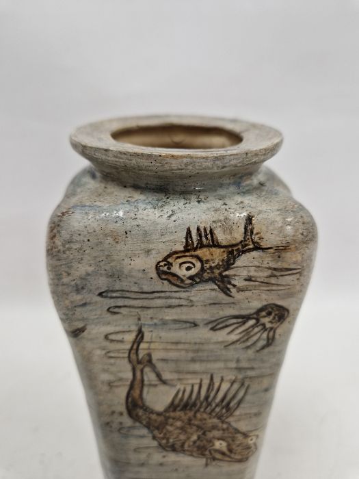 Martin Brothers stoneware aquatic vase of tapering square shouldered form, dated 1905, incised - Image 30 of 56