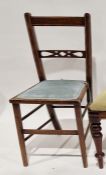 Pair of Edwardian mahogany chairs, each with inlaid satinwood stringing with spindle backs, 83cm